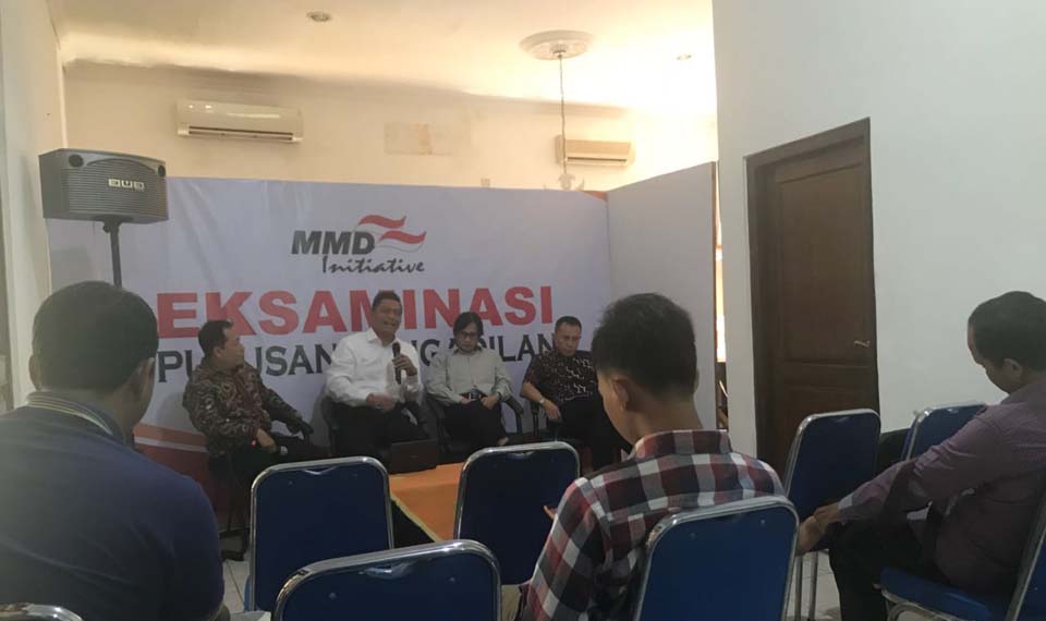 Lembaga kajian MMD Initiative Jakarta menggelar eksaminasi atas putusan pengadilan mantan Gubernur Bengkulu Ridwan Mukti, Rabu (2/5),