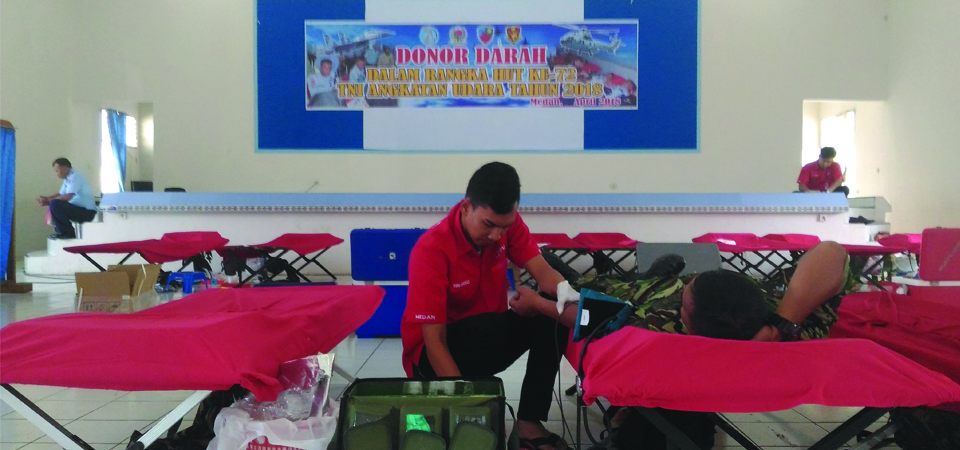  Donor Darah di Lanud Soewondo Sambut HUT TNI-AU ke-72