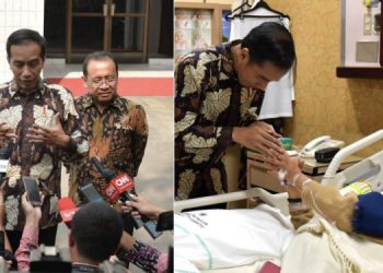 Presiden Jokowi Jenguk Habibie di RSPAD
