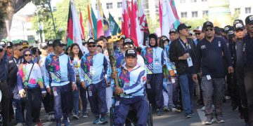 Meriahnya Pawai Obor Asian Para Games di Medan