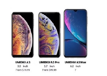 Membandingkan (Bocoran) Desain UMIDIGI A3 dengan iPhone XS, XS Max dan XR