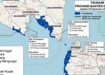 Tsunami Selat Sunda: Korban  Tambah Banyak,  281 Orang Meninggal, 1016 Luka-luka, 11.687 Mengungsi