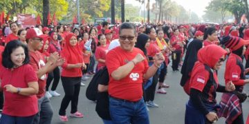 Parade Akhir Pekan, PDI Perjuangan Merahkan Kemayoran Jakarta