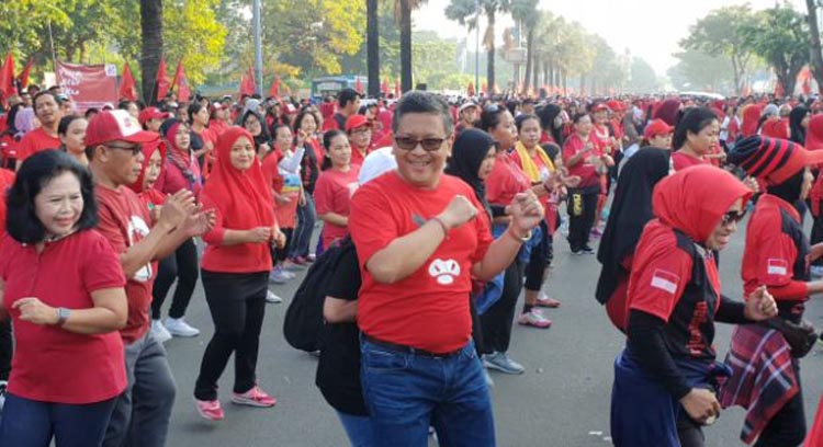  Parade Akhir Pekan, PDI Perjuangan Merahkan Kemayoran Jakarta