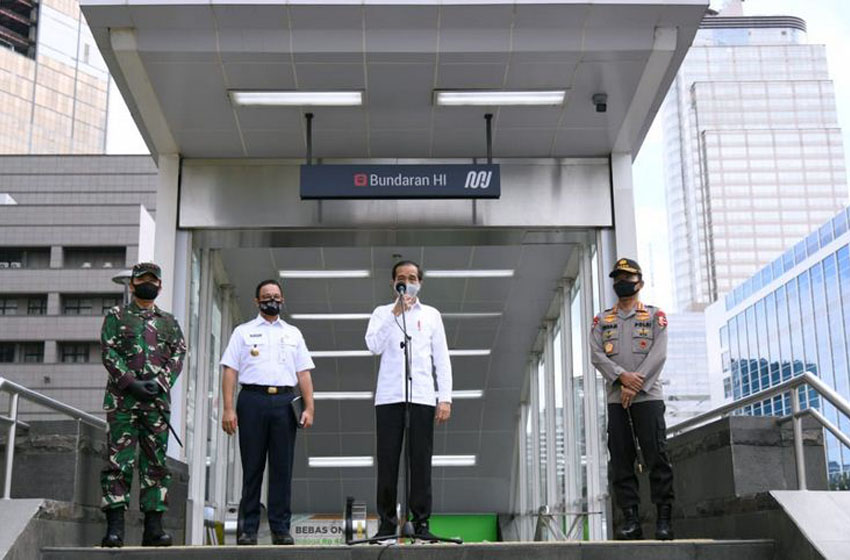  Presiden Tinjau Kesiapan Pendisiplinan Protokol Kesehatan di Stasiun MRT