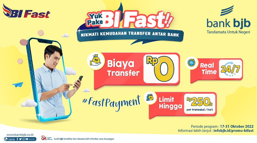  Praktisnya Transfer Dana Lewat BI Fast, Ada Promo Nol Rupiah dari bank bjb