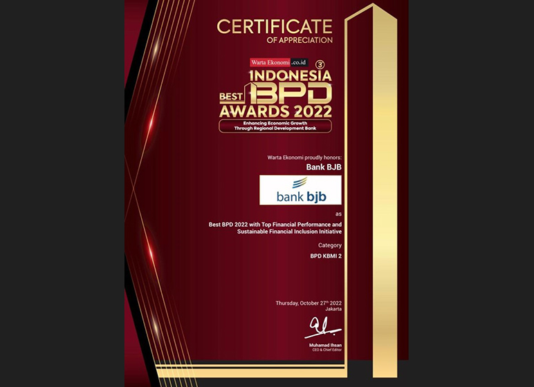  bank bjb Raih Penghargaan Best BPD 2022