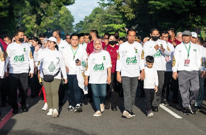  Jokowi, Puan Ikut Jalan Sehat Porseni NU