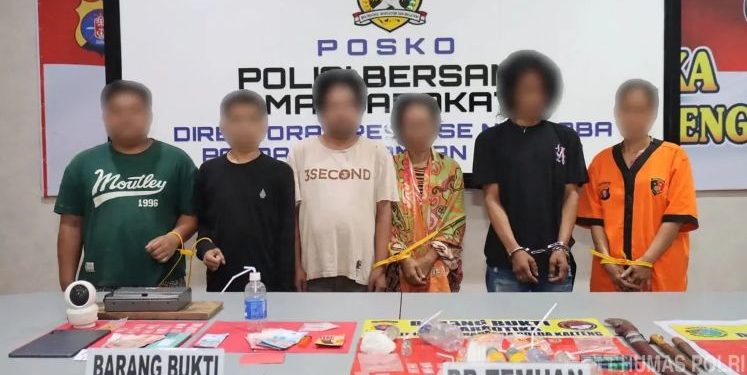 Tim Dirresnarkoba Polda Kalteng Gerebek Kampung Puntun, 6 Orang dan 56 Paket Narkoba Diamankan